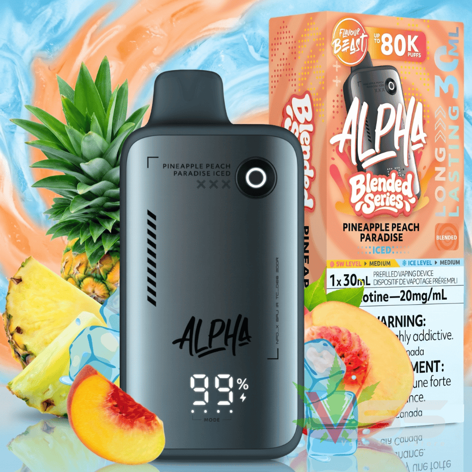 Flavour Beast Alpha 80K Disposable Vape-Pineapple Peach Paradise Iced 80000 Puffs / 20mg Morden Vape SuperStore and Cannabis Manitoba Canada