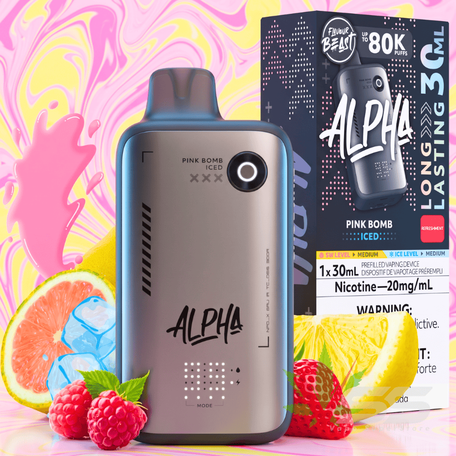 Flavour Beast Alpha 80K Disposable Vape-Pink Bomb Iced 80000 Puffs / 20mg Morden Vape SuperStore and Cannabis Manitoba Canada