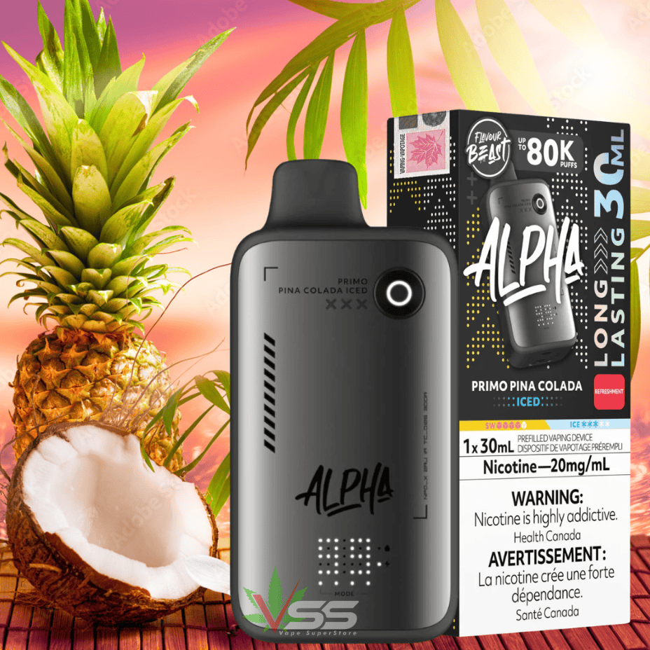Flavour Beast Alpha 80K Disposable Vape-Primo Pina Colada Iced Morden Vape SuperStore and Cannabis Manitoba Canada