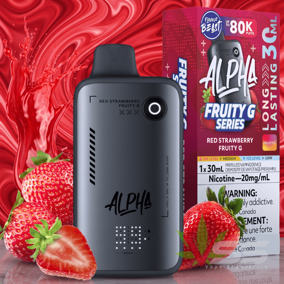 Flavour Beast Alpha 80K Disposable Vape-Red Strawberry Fruity G 80000 Puffs / 20mg Morden Vape SuperStore and Cannabis Manitoba Canada