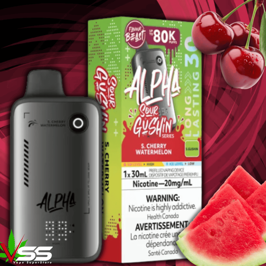 Flavour Beast Alpha 80K Disposable Vape-S. Cherry Watermelon 80000 Puffs / 20mg Morden Vape SuperStore and Cannabis Manitoba Canada