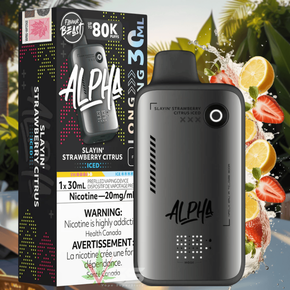 Flavour Beast Alpha 80K Disposable Vape-Slayin Strawberry Citrus Iced Morden Vape SuperStore and Cannabis Manitoba Canada