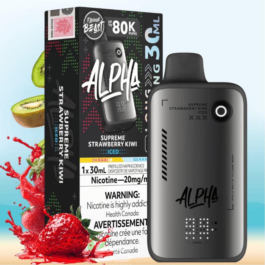 Flavour Beast Alpha 80K Disposable Vape-Supreme Strawberry Kiwi Iced Morden Vape SuperStore and Cannabis Manitoba Canada