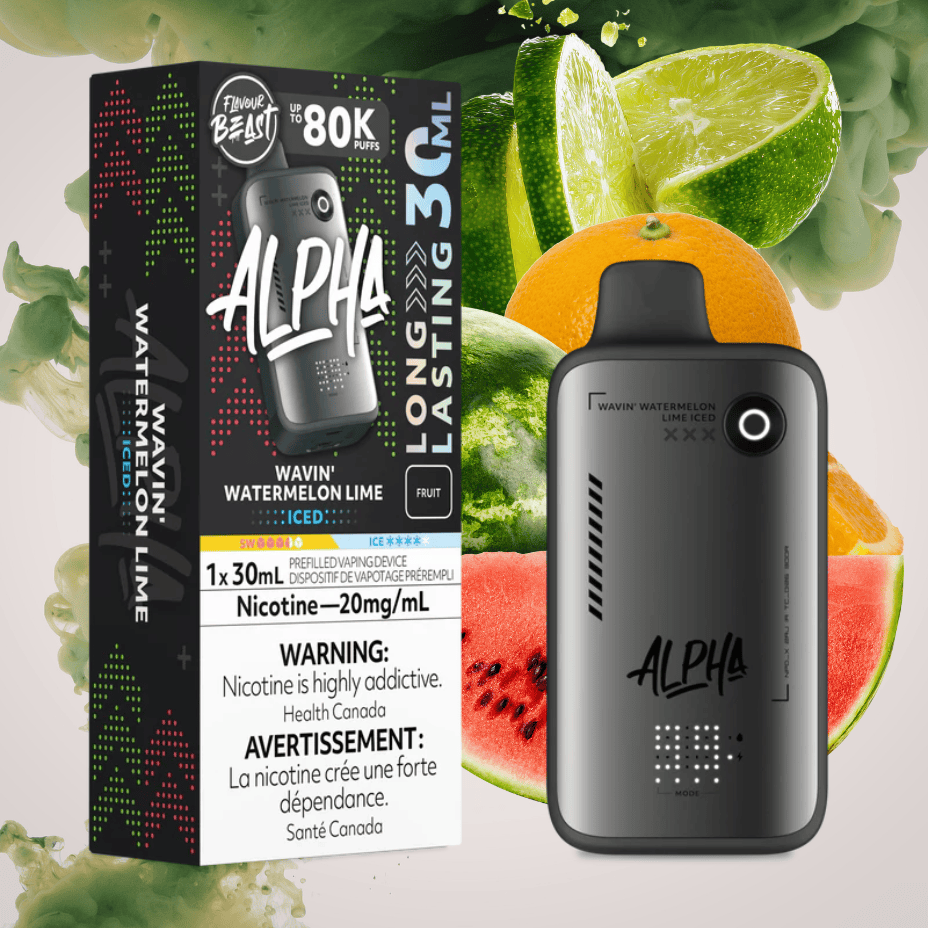 Flavour Beast Alpha 80K Disposable Vape-Wavin' Watermelon Lime 80000 Puffs / 20mg Morden Vape SuperStore and Cannabis Manitoba Canada
