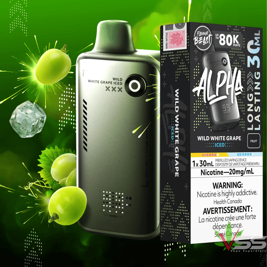 Flavour Beast Alpha 80K Disposable Vape-Wild White Grape Iced 80000 Puffs / 20mg Morden Vape SuperStore and Cannabis Manitoba Canada