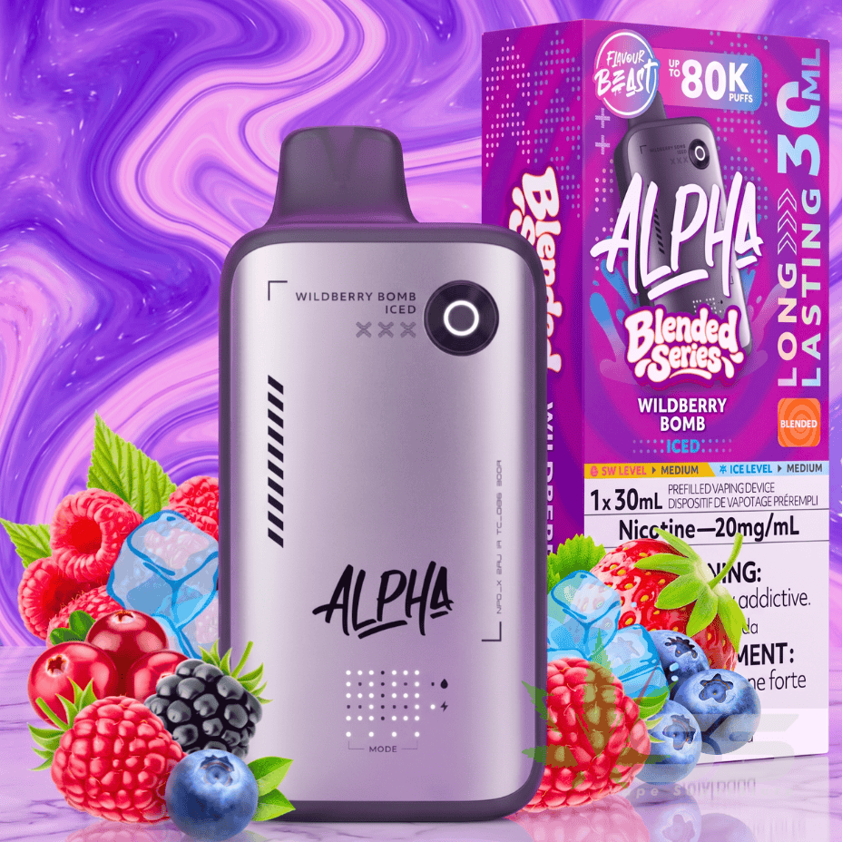 Flavour Beast Alpha 80K Disposable Vape-Wildberry Bomb Iced 80000 Puffs / 20mg Morden Vape SuperStore and Cannabis Manitoba Canada