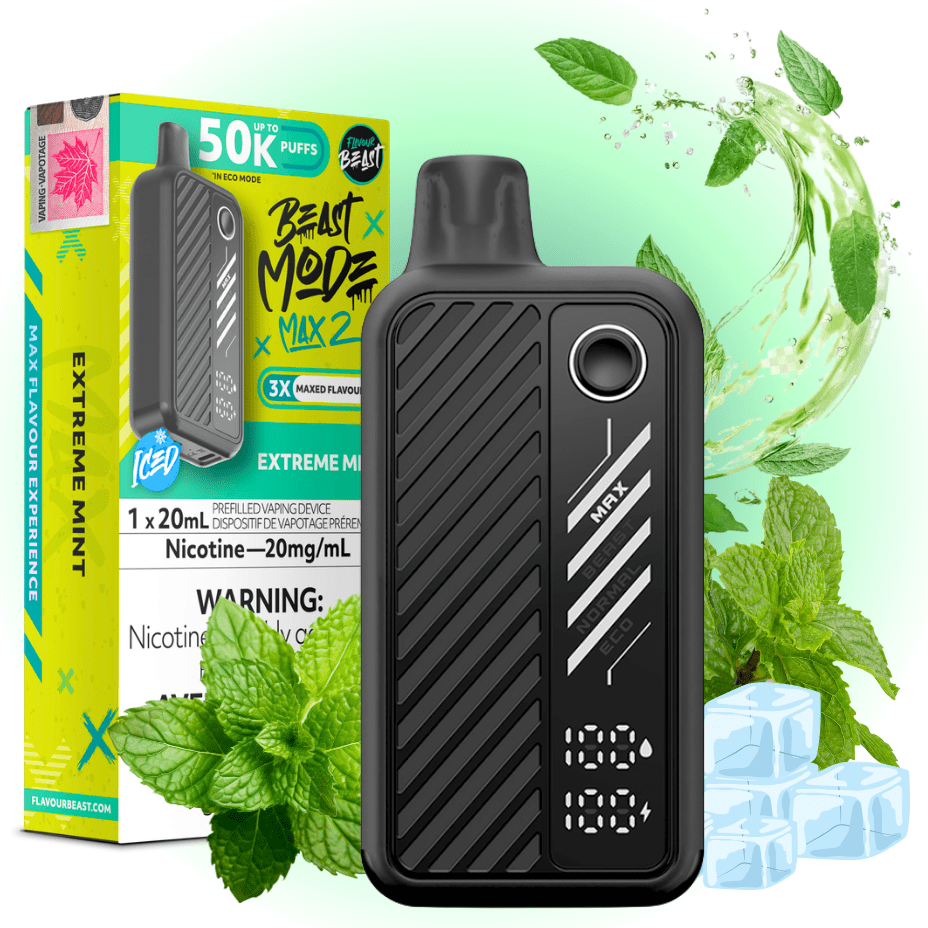 Flavour Beast Beast Mode Max 2 50k Disposable Vape - Extreme Mint Iced 20mg/mL / 50K Morden Vape SuperStore and Cannabis Manitoba Canada