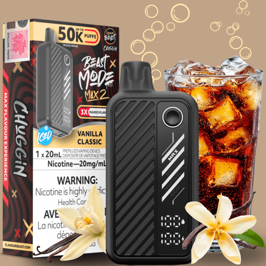 Flavour Beast Beast Mode Max 2 50K Disposable Vape - Vanilla Classic ICED 50000 Puffs / 20mg Morden Vape SuperStore and Cannabis Manitoba Canada