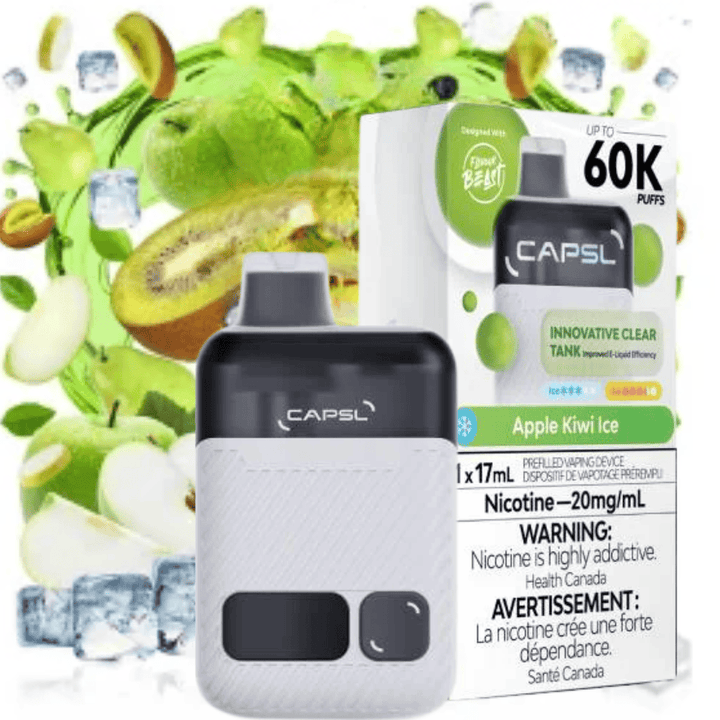 Flavour Beast CAPSL AFX17 60K Disposable Vape-Apple Kiwi Ice 60000 Puffs / 20mg Morden Vape SuperStore and Cannabis Manitoba Canada