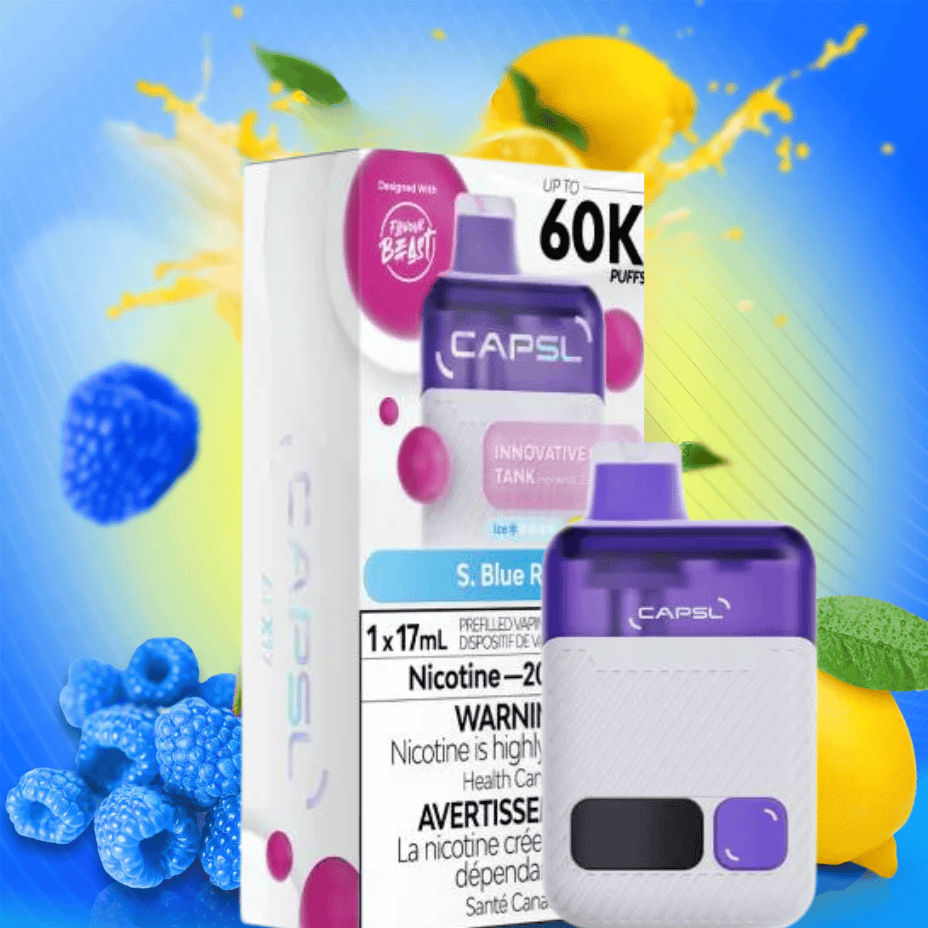 Flavour Beast CAPSL AFX17 60K Disposable Vape-S Blue razz 20mg/ml / 60K Morden Vape SuperStore and Cannabis Manitoba Canada