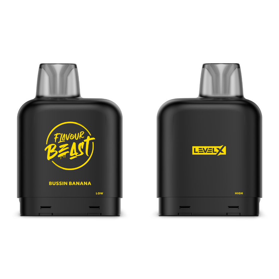 Level X Closed Pod Systems 20mg / 7000 Puffs Level X Flavour Beast Pod-Bussin Banana-Morden Vape & Cannabis MB, Canada