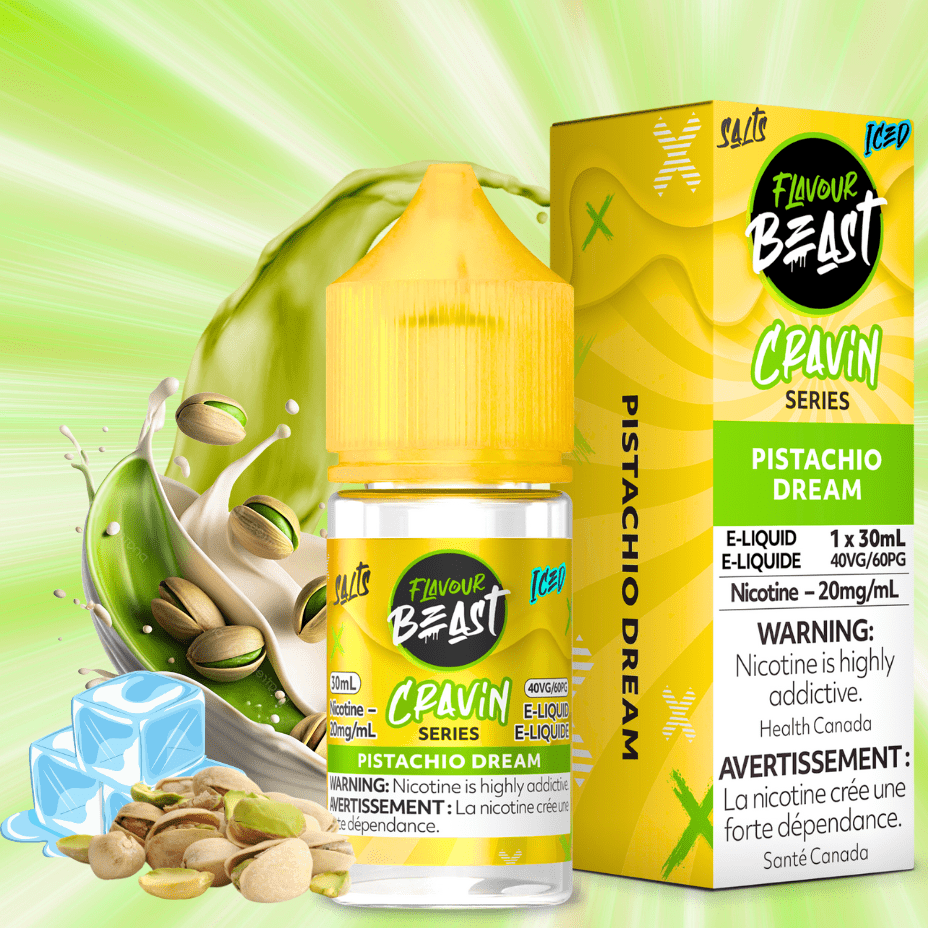 Flavour Beast Cravin' Salts-Pistachio Dream Iced 20mg / 30mL Morden Vape SuperStore and Cannabis Manitoba Canada