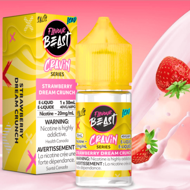 Flavour Beast Cravin' Salts-Strawberry Dream Crunch Iced 20mg / 30mL Morden Vape SuperStore and Cannabis Manitoba Canada