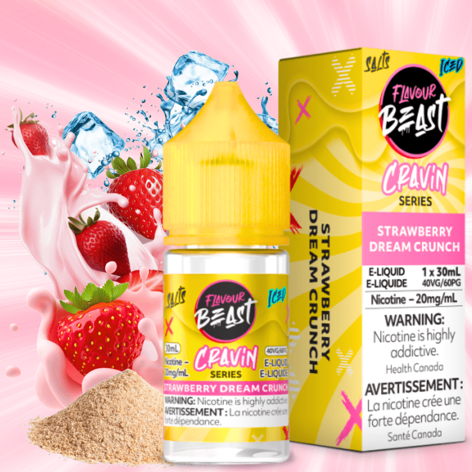 Flavour Beast Cravin' Salts-Strawberry Dream Crunch Iced 20mg / 30mL Morden Vape SuperStore and Cannabis Manitoba Canada