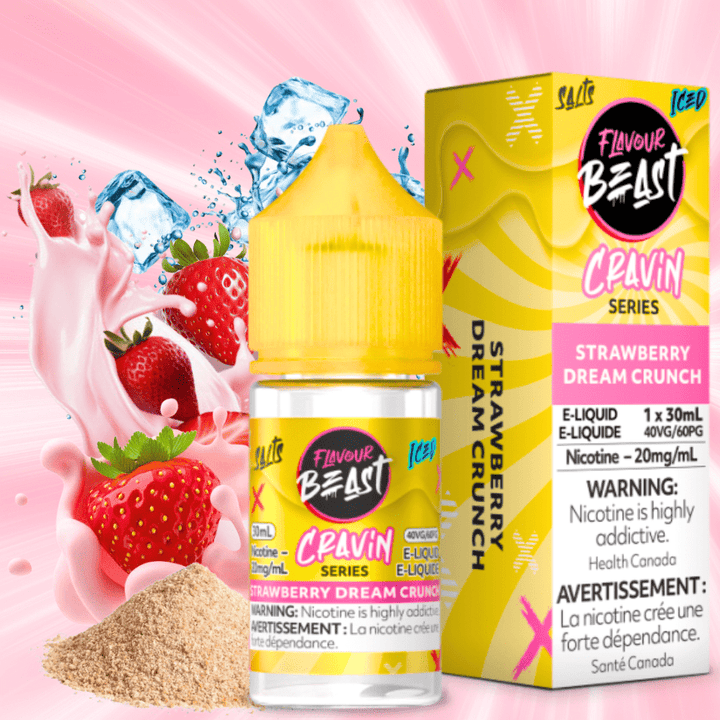 Flavour Beast Cravin' Salts-Strawberry Dream Crunch Iced 20mg / 30mL Morden Vape SuperStore and Cannabis Manitoba Canada