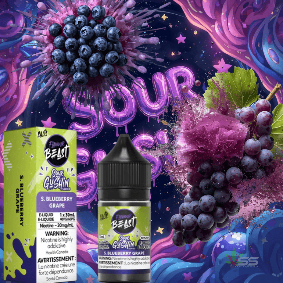 Flavour Beast Gushin Salts - S. Blueberry Grape 30ml 30mL / 20mg Morden Vape SuperStore and Cannabis Manitoba Canada