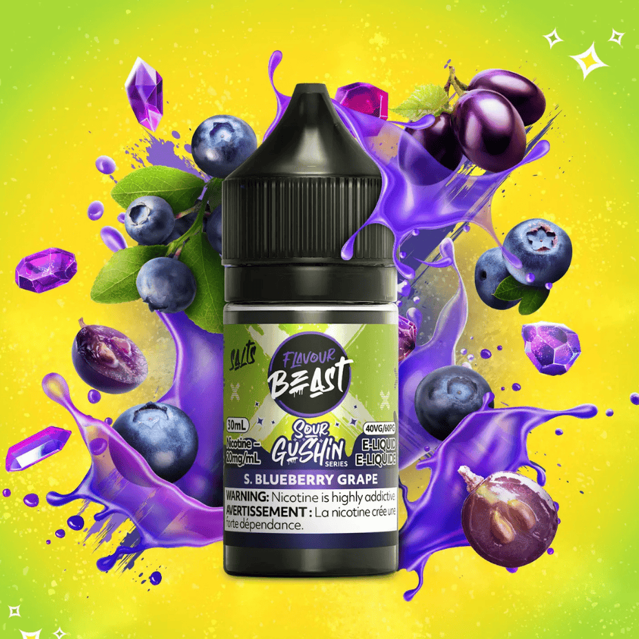 Flavour Beast Gushin Salts - S. Blueberry Grape 30ml 30mL / 20mg Morden Vape SuperStore and Cannabis Manitoba Canada
