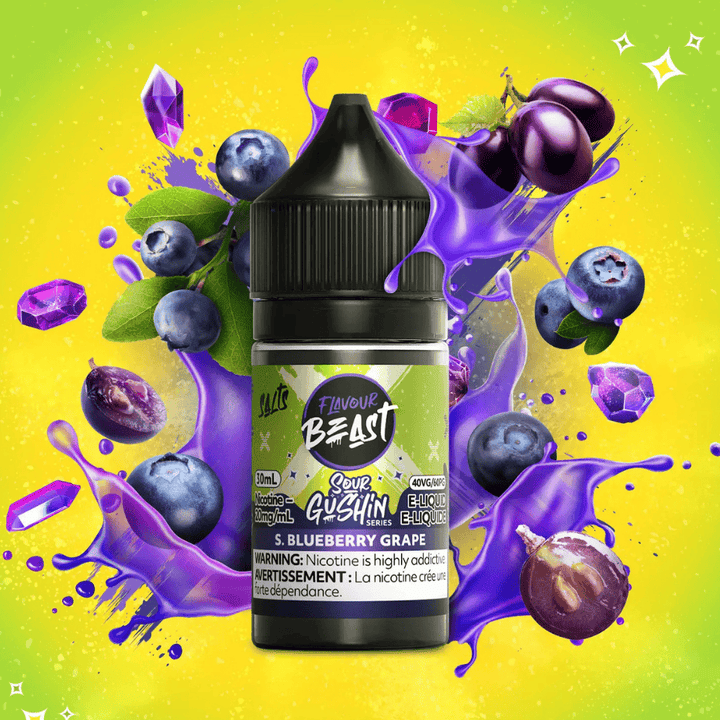 Flavour Beast Gushin Salts - S. Blueberry Grape 30ml 30mL / 20mg Morden Vape SuperStore and Cannabis Manitoba Canada