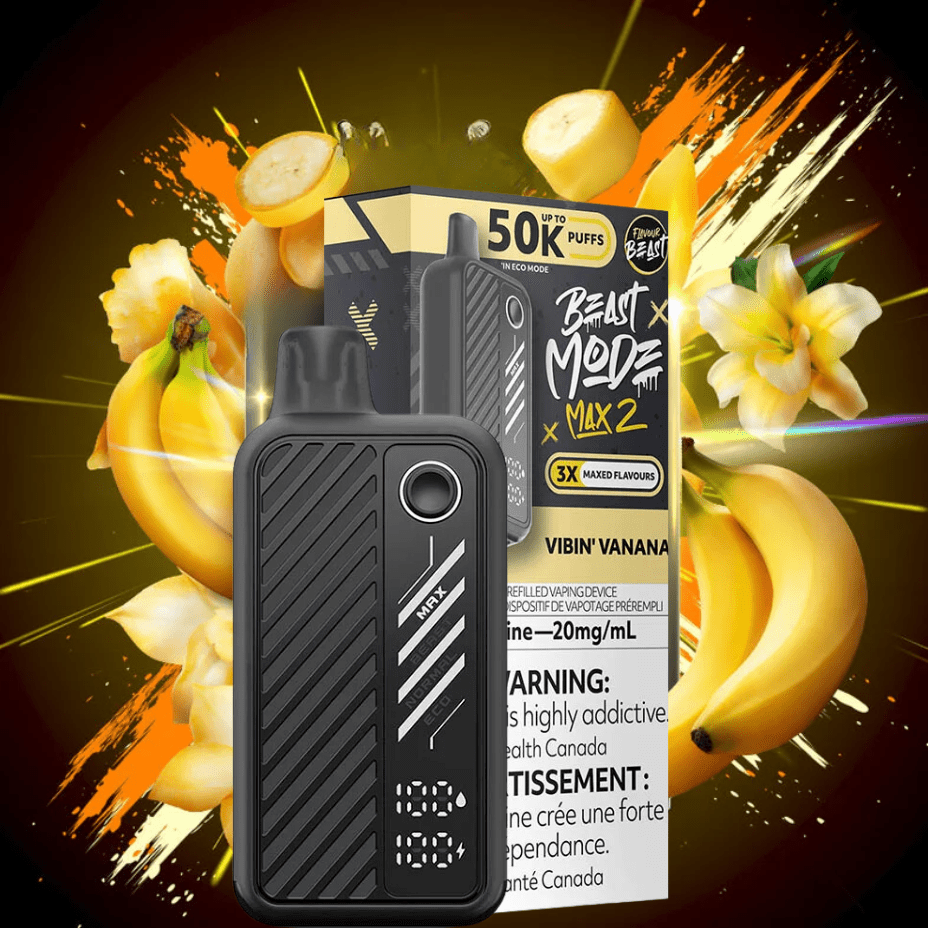 Flavour Beast Max 2 50k Disposable Vape-Vibin Vanana 50000 Puffs / 20mg Morden Vape SuperStore and Cannabis Manitoba Canada