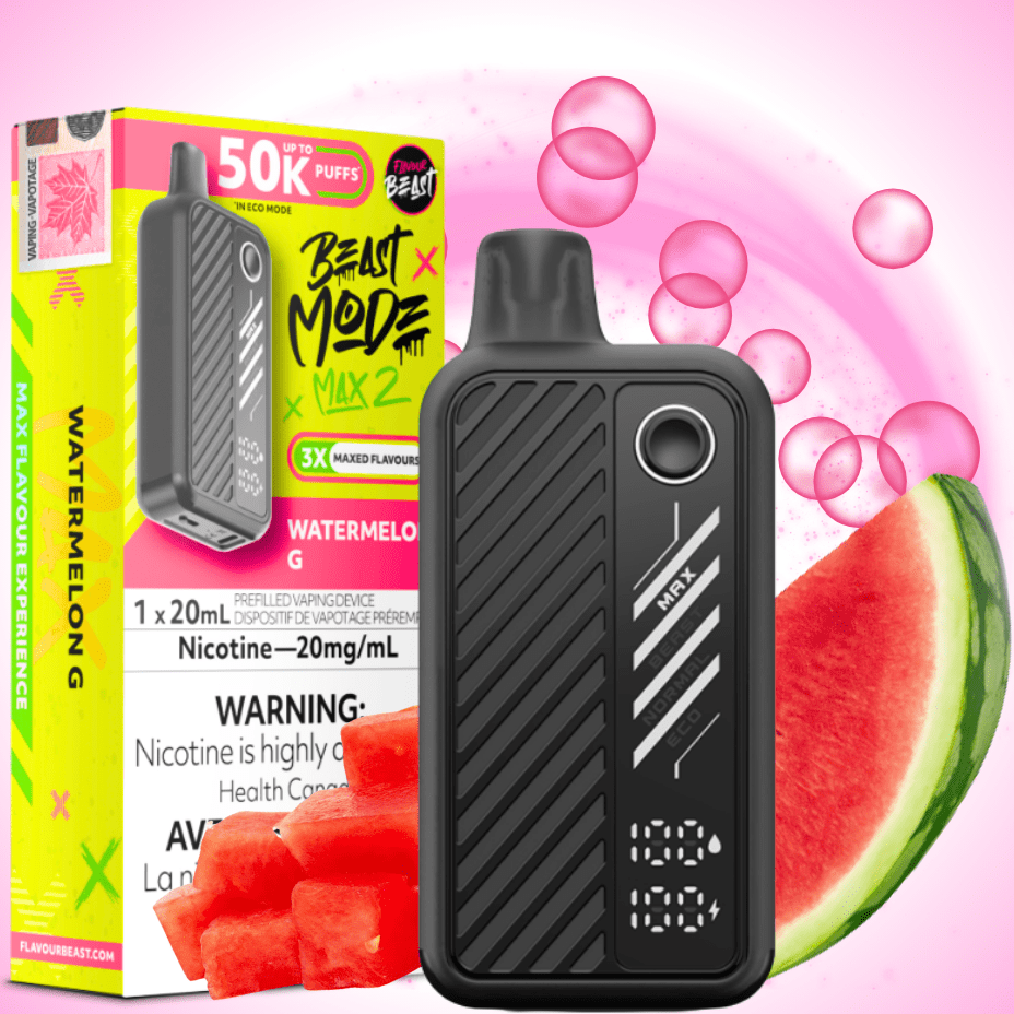 Flavour Beast Max 2 Disposable Vape-Watermelon G 20mg / 50000 Puffs Morden Vape SuperStore and Cannabis Manitoba Canada