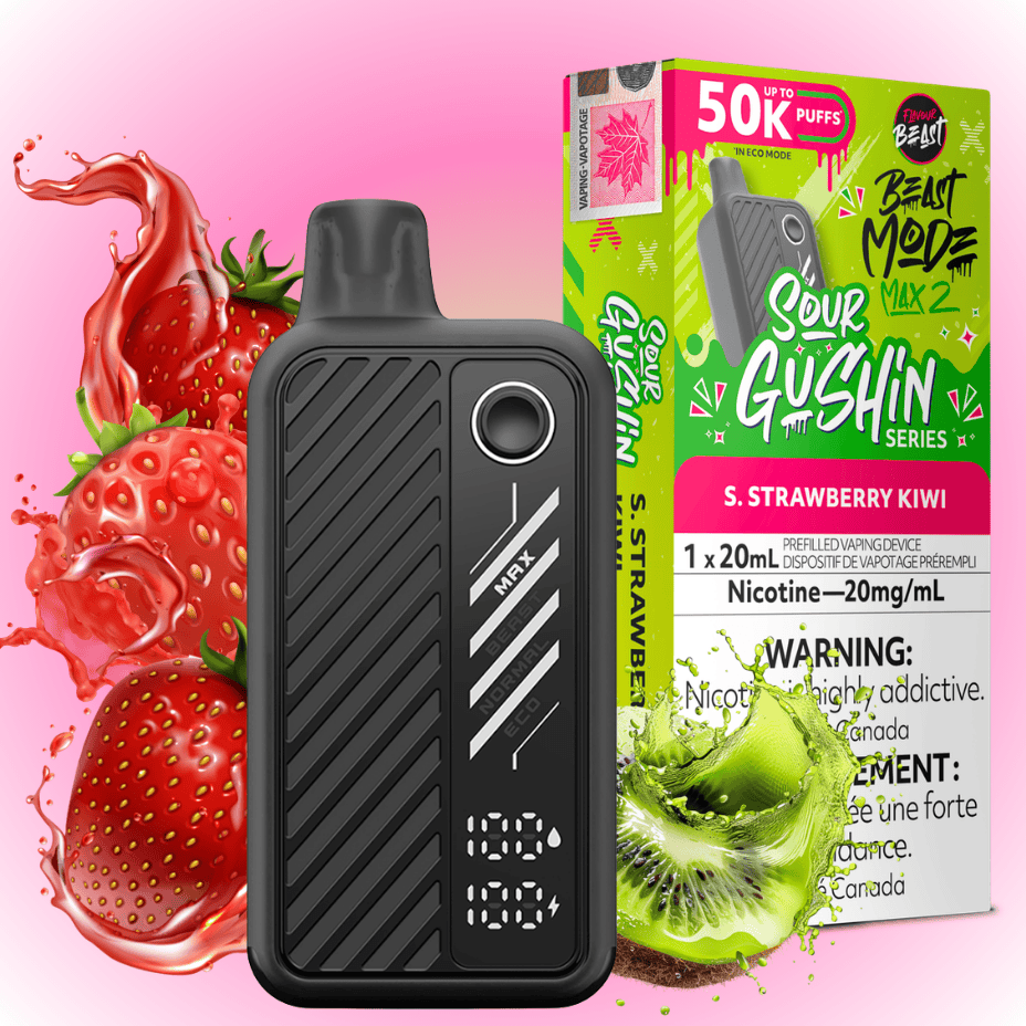 Flavour Beast Mode Max 2 50k Disposable Vape Gushin S. Strawberry Kiwi Morden Vape SuperStore and Cannabis Manitoba Canada