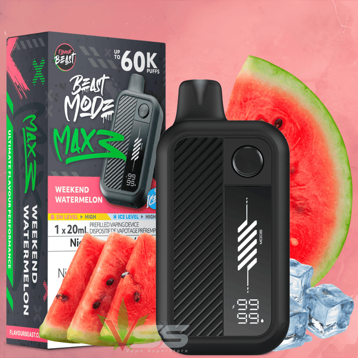 Flavour Beast Mode Max 3 60K Disposable Vape - Weekend Watermelon Ice 60000 Puffs / 20mg Morden Vape SuperStore and Cannabis Manitoba Canada