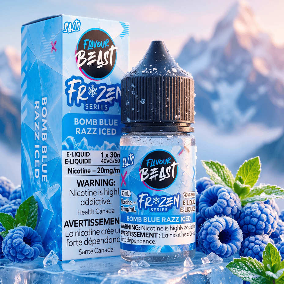 Flavour Beast Salt Frozen-Bomb Blue Razz Iced 30mL / 20mg Morden Vape SuperStore and Cannabis Manitoba Canada