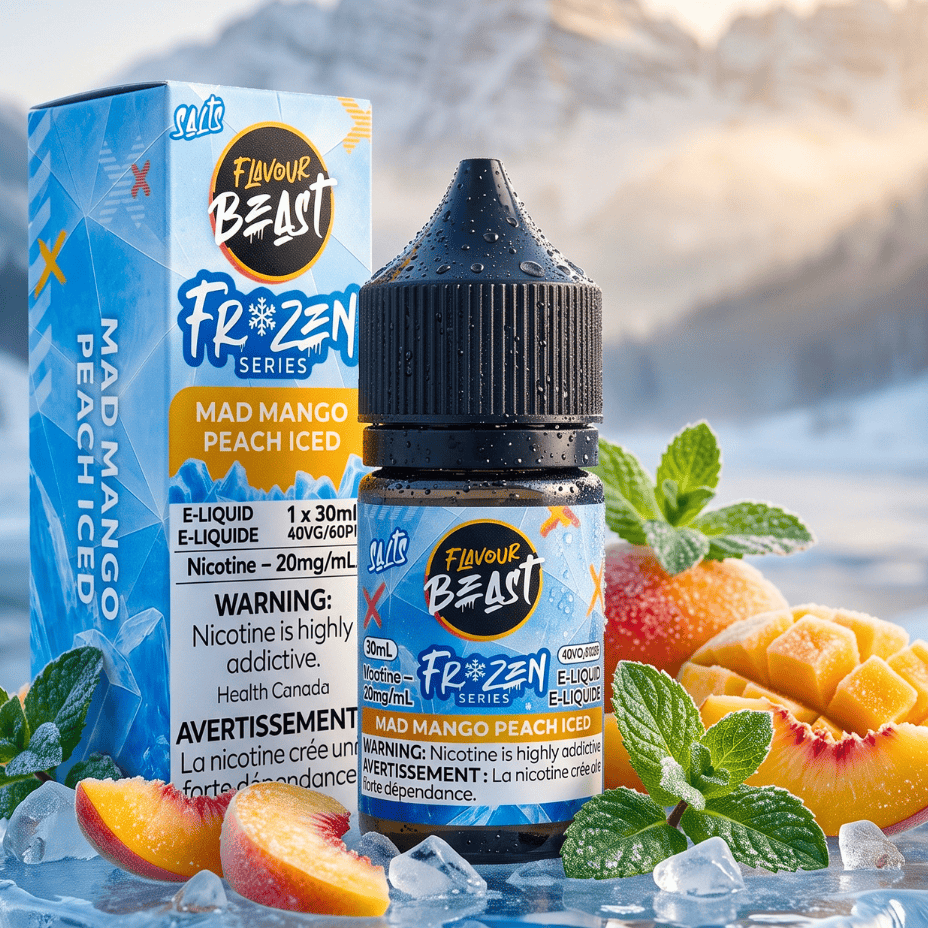 Flavour Beast Salt Frozen-Mad Mango Peach Ice Morden Vape SuperStore and Cannabis Manitoba Canada