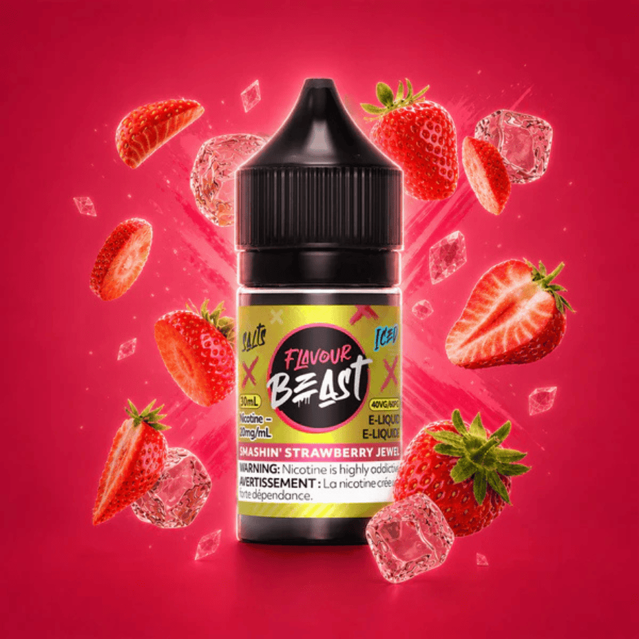 Flavour Beast Salt - Smashin' Strawberry Jewel Iced 30ml 30mL / 20mg Morden Vape SuperStore and Cannabis Manitoba Canada