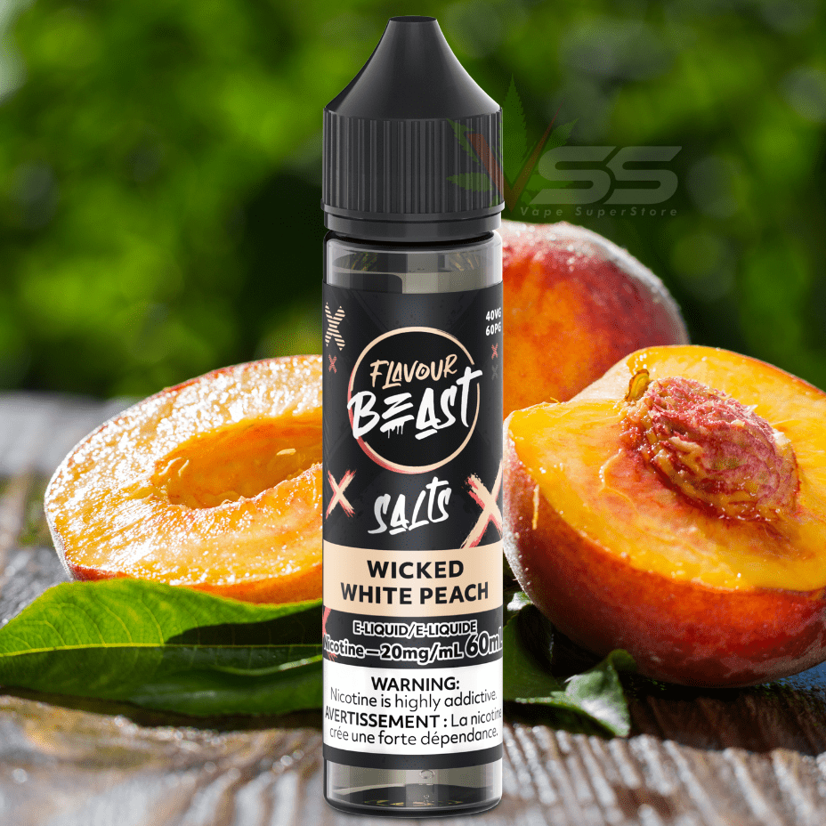 Flavour Beast Salt - Wicked White Peach 60ml Morden Vape SuperStore and Cannabis Manitoba Canada