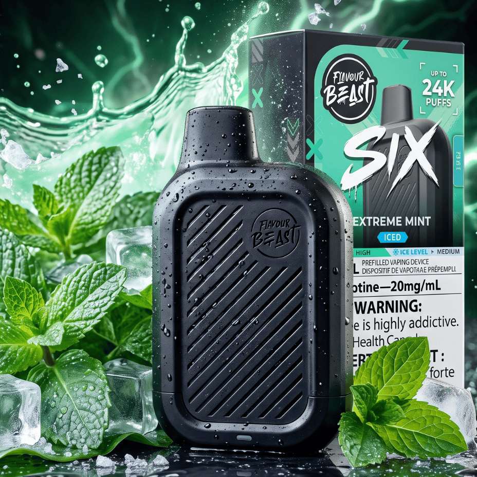 Flavour Beast SIX 24K Disposable Vape - Extreme Mint Iced 24000 Puffs / 20mg Morden Vape SuperStore and Cannabis Manitoba Canada
