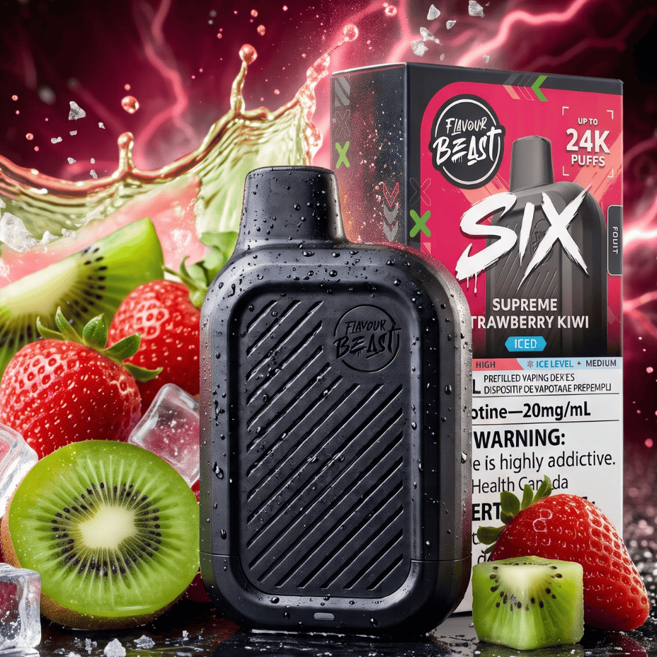 Flavour Beast SIX 24K Disposable Vape - Supreme Strawberry Kiwi Iced 24000 Puffs / 20mg Morden Vape SuperStore and Cannabis Manitoba Canada