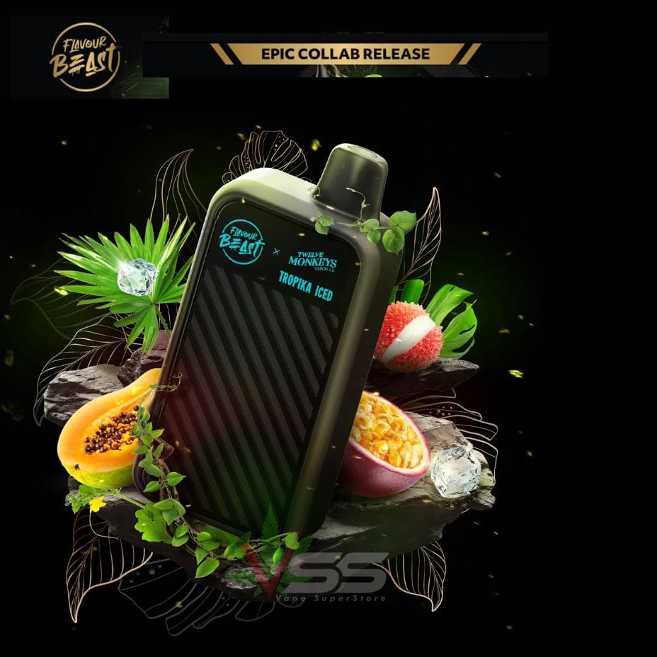 Flavour Beast X 12 Monkeys Beast Mode Max 2 50K Disposable-Tropika Iced Morden Vape SuperStore and Cannabis Manitoba Canada