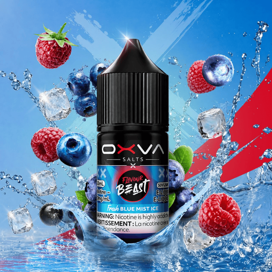 Flavour Beast x OXVA E-Liquid - Fresh Blue Mist Ice Salt 30mL / 20mg Morden Vape SuperStore and Cannabis Manitoba Canada