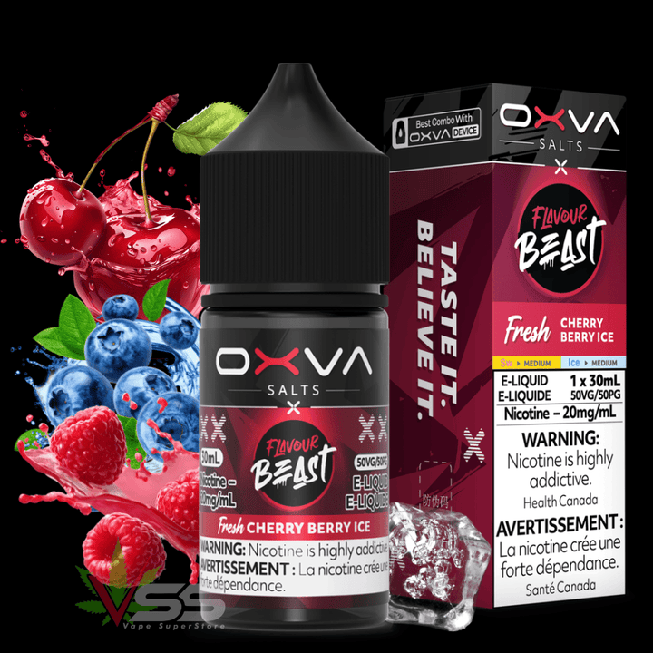 Flavour Beast x OXVA E-Liquid - Fresh Cherry Berry Ice Salt 30mL / 20mg Morden Vape SuperStore and Cannabis Manitoba Canada