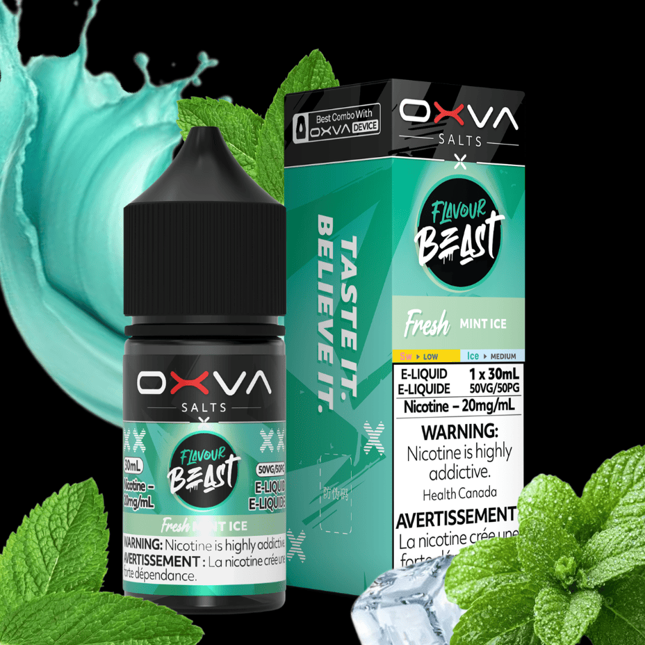 Flavour Beast x OXVA E-Liquid - Fresh Mint Ice Salt 30mL / 20mg Morden Vape SuperStore and Cannabis Manitoba Canada