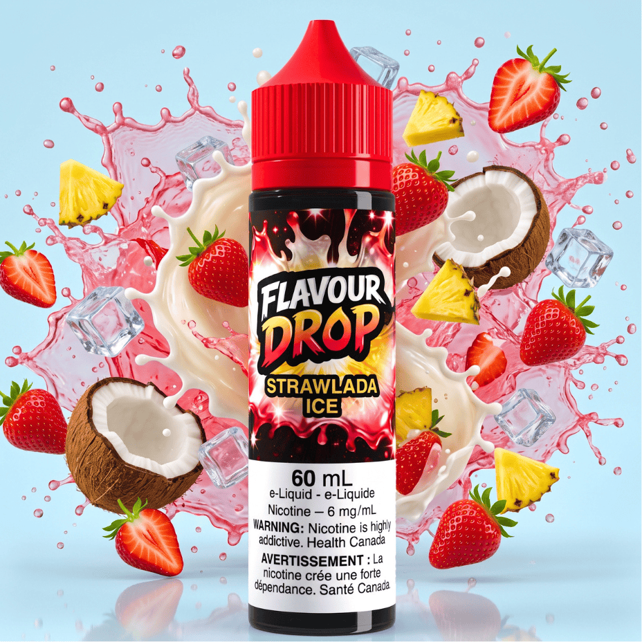 Flavour Drop E-Liquid - Strawlada Ice 60ml / 6mg Morden Vape SuperStore and Cannabis Manitoba Canada
