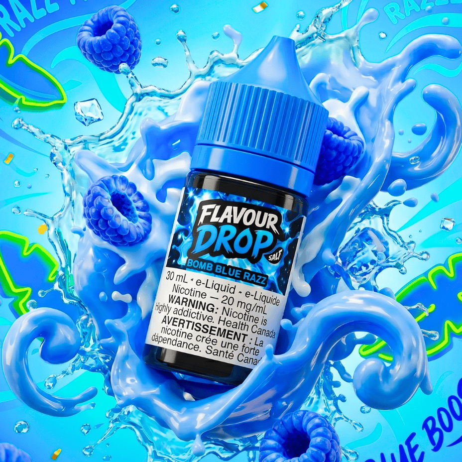 Flavour Drop Salts - Bomb Blue Razz 30mL / 20mg Morden Vape SuperStore and Cannabis Manitoba Canada