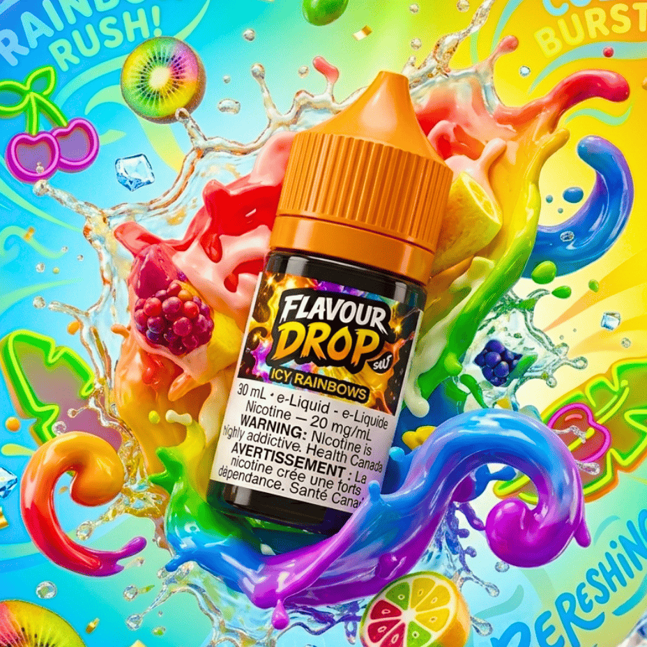 Flavour Drop Salts - Icy Rainbows 30mL / 20mg Morden Vape SuperStore and Cannabis Manitoba Canada