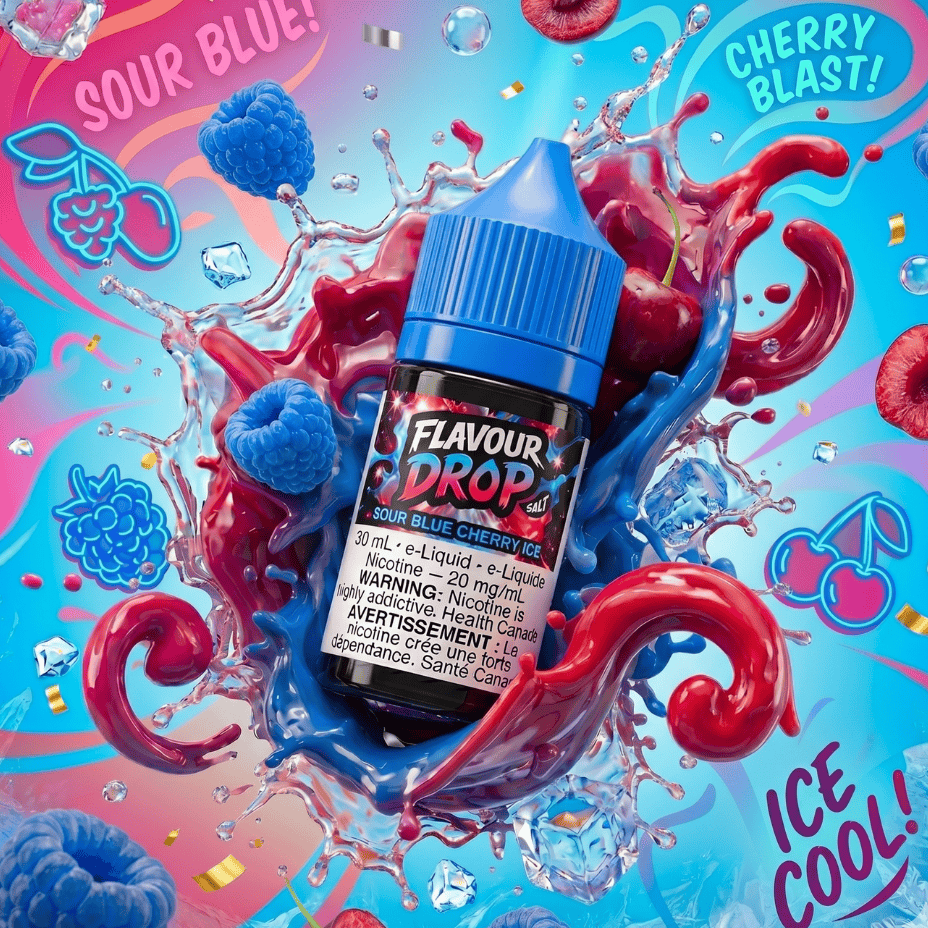 Flavour Drop Salts - Sour Blue Cherry 30mL / 20mg Morden Vape SuperStore and Cannabis Manitoba Canada
