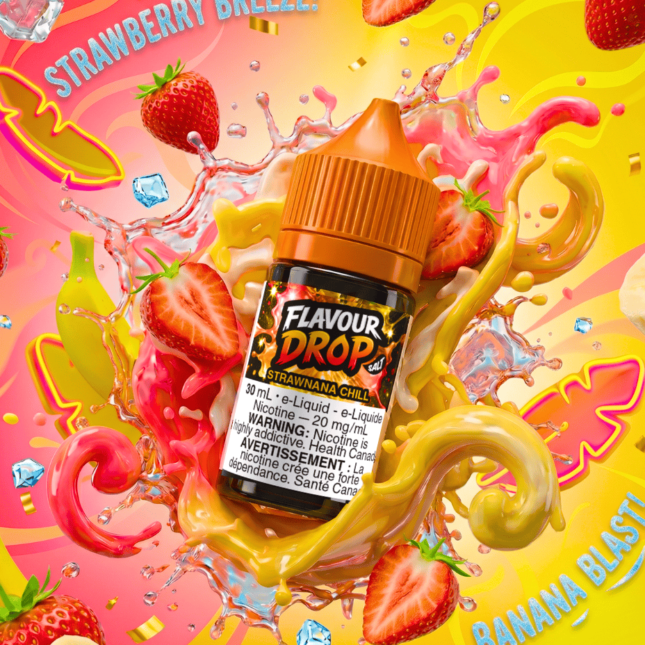Flavour Drop Salts - Strawnana Chill 30mL / 20mg Morden Vape SuperStore and Cannabis Manitoba Canada