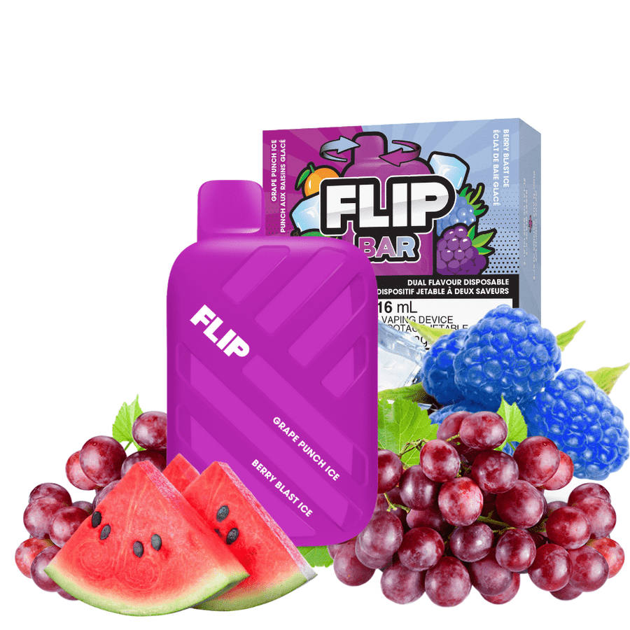 FLIP BAR Disposables 9000 Puffs / 20mg FLIP BAR Disposable Vape-Grape Punch and Berry Blast Ice-Morden Vape 