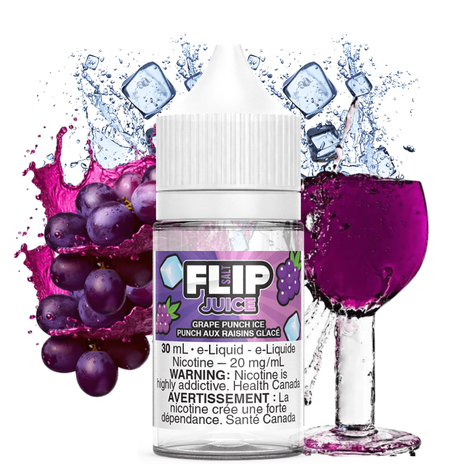 FLIP BAR Salt Nic E-Liquid Grape Punch Ice Salt by Flip Juice-Morden Vape SuperStore Manitoba, CA
