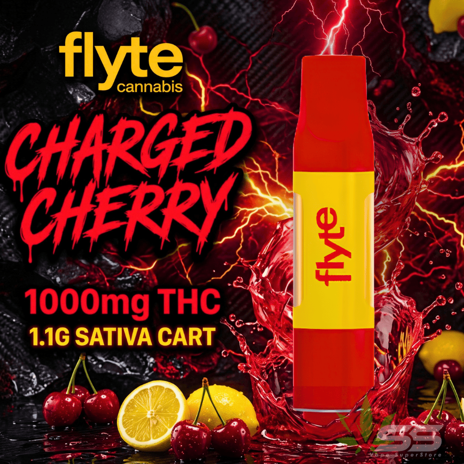 Flyte1000 Charged Cherry Sativa 510 Cart - 1.1g Morden Vape SuperStore and Cannabis Manitoba Canada