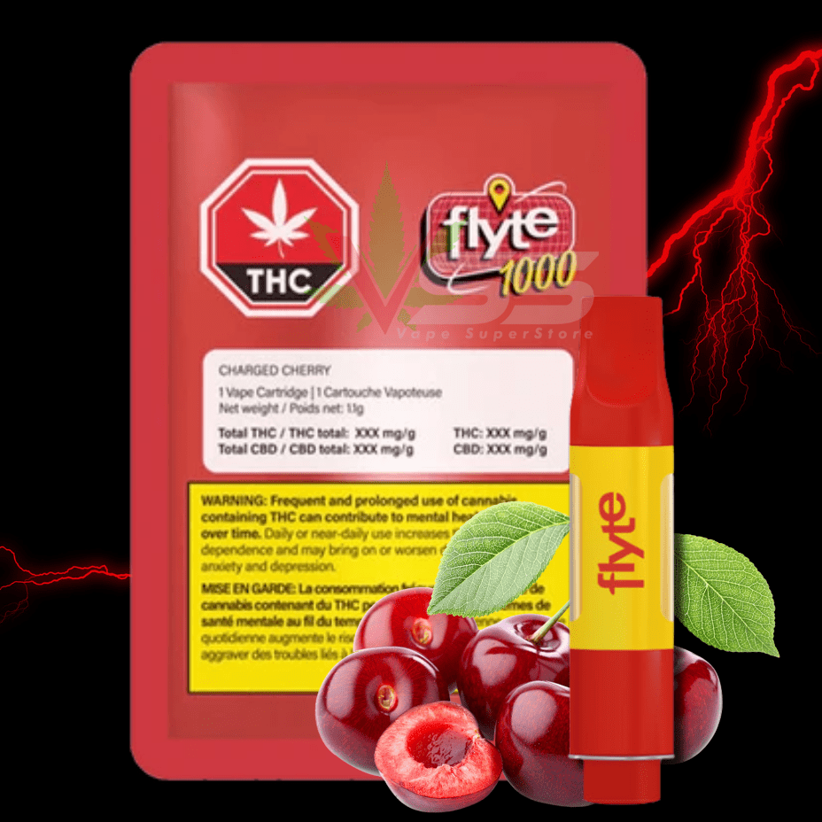 flyte1000 - Charged Cherry Vape Cartridge - 1.1g Morden Vape SuperStore and Cannabis Manitoba Canada