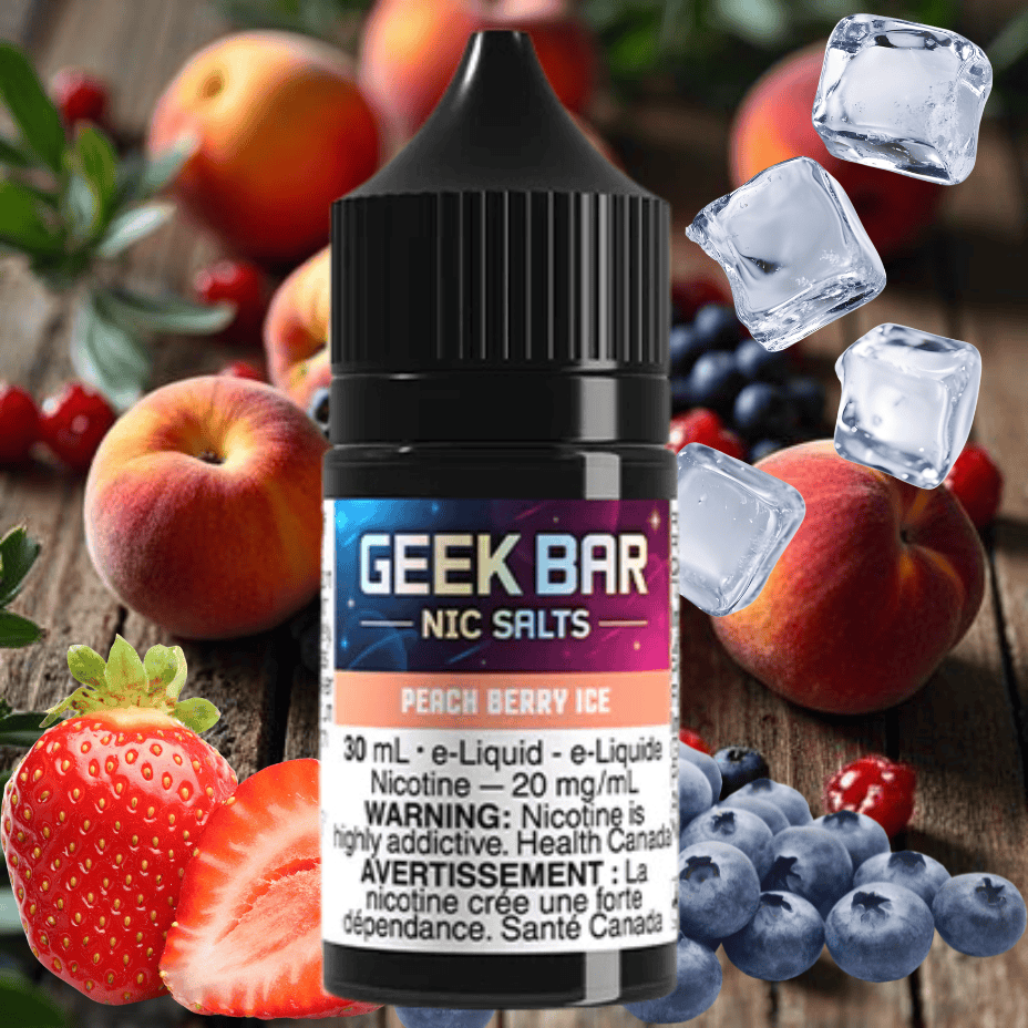 Geek Bar Nic Salt-Peach Berry Ice 30mL / 20mg Morden Vape SuperStore and Cannabis Manitoba Canada