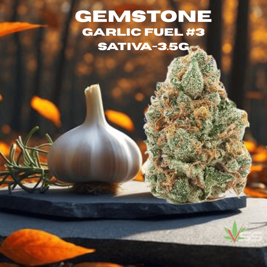 Gemstone Garlic Fuel #3 Sativa Flower-3.5g Morden Vape SuperStore and Cannabis Manitoba Canada