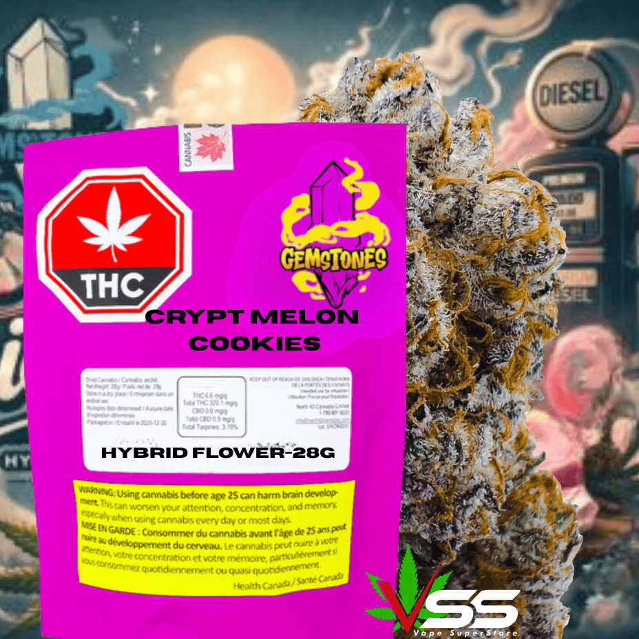 Gemstones Crypt Melon Cookies Hybrid Flower-28g Morden Vape SuperStore and Cannabis Manitoba Canada