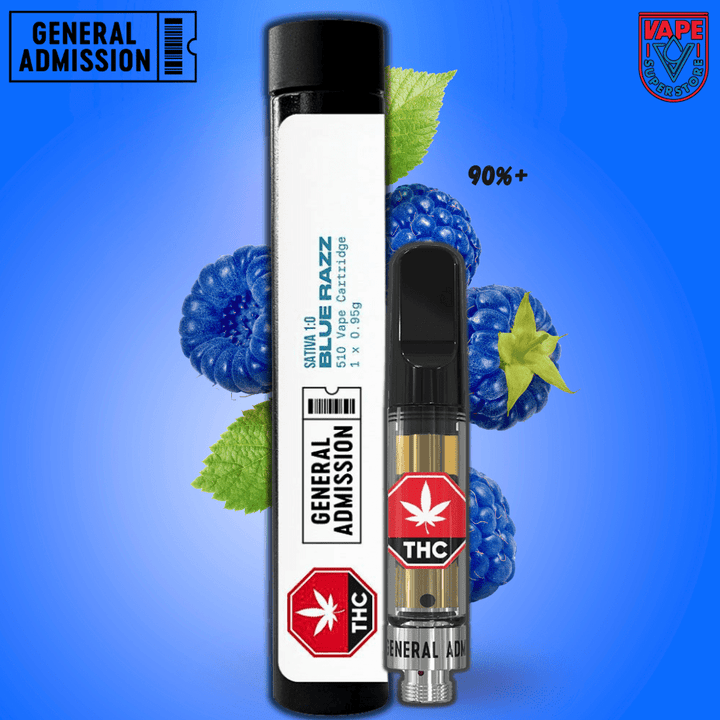 General Admission Blue Razz Distillate Cartridge - 0.95g Morden Vape SuperStore and Cannabis Manitoba Canada