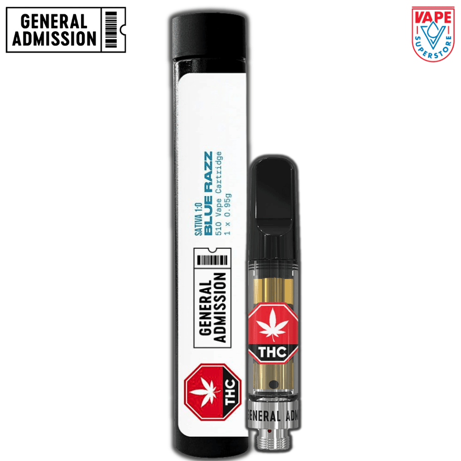 General Admission Blue Razz Distillate Cartridge - 0.95g Morden Vape SuperStore and Cannabis Manitoba Canada